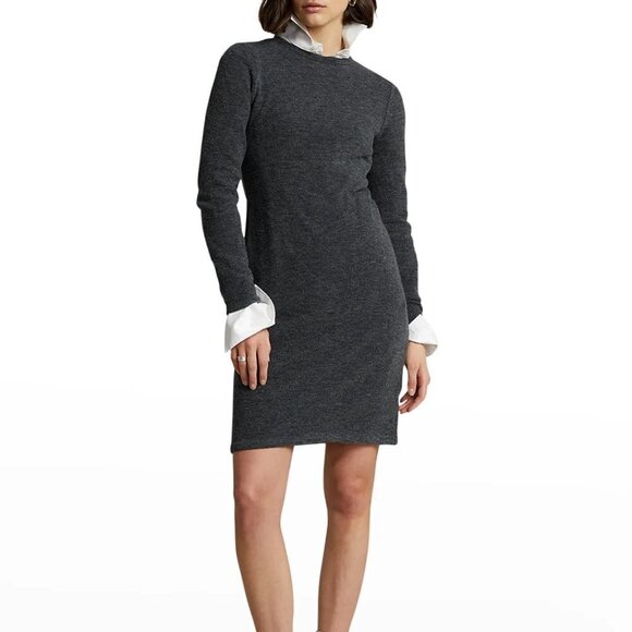 Polo Ralph Lauren Dresses & Skirts - NWT Polo Ralph Lauren Bouclé Knit Grey Midi Dress XXL